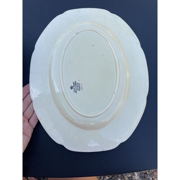 2pc England Crown Ducal Florentine ROSALIE serving Platter & Bowl Vegetable VTG - Picture 9 of 10